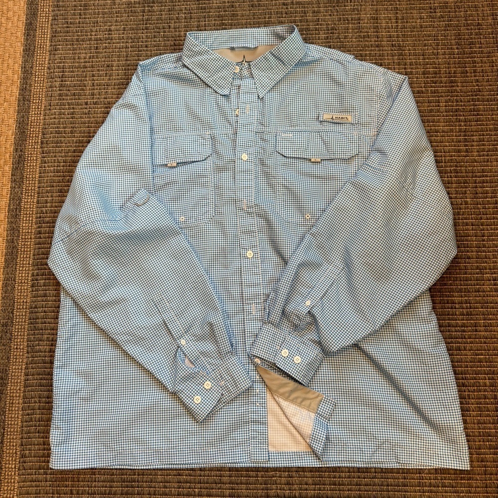 Habit Men's Blue Checkered Button Down Shirt